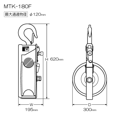 MTK-180F 吊り金車｜電設工具のメーカー。（株）マーベルの会員サイト