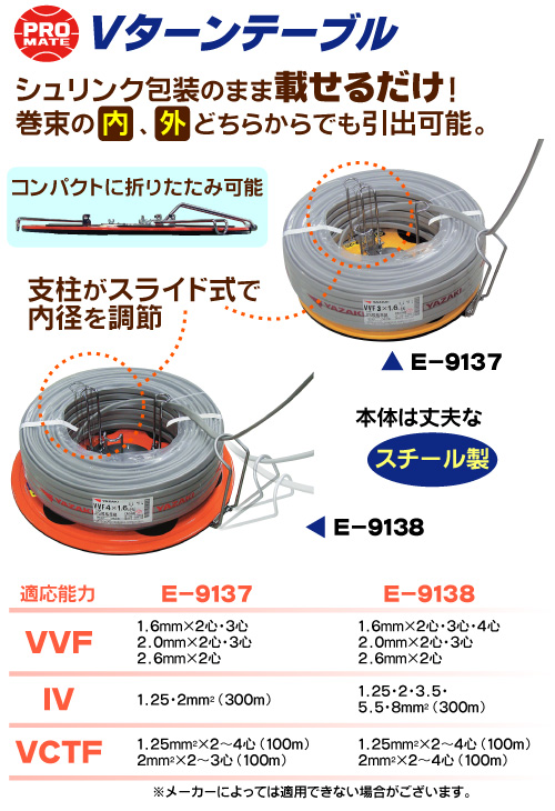E-9137 Vターンテーブル｜電設工具のメーカー。（株）マーベルの会員サイト｜道楽会.com