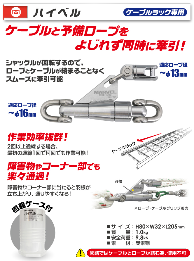 マーベル ケーブルグリップ 中間引 編込みタイプ (適用径φ75〜90mm) MG-90M - 3